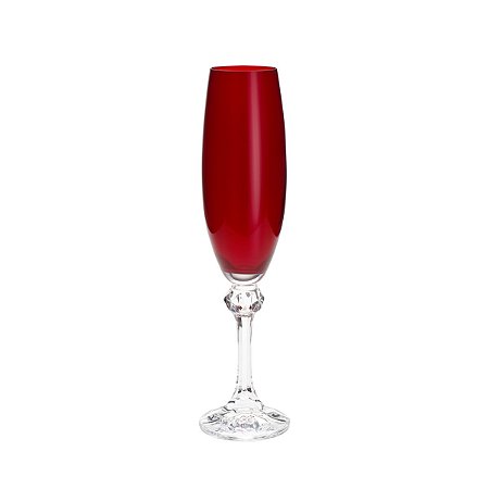 CJ 6 TAÇAS P/CHAMPAGNE DE CRISTAL ECOLÓGICO ELISA RUBI 220ml