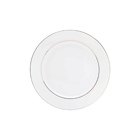 JG 6 PRATOS FUNDO DE PORCELANA BONE CHINA NICE GOLD 20,5CM