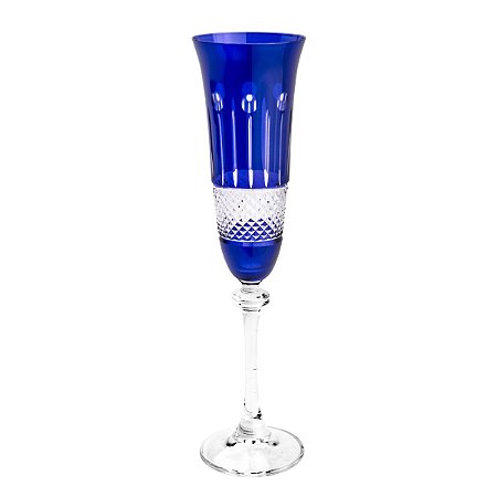 CJ 6 TAÇAS P/CHAMPAGNE CRISTAL ECOLÓG COBALT ALEXANDRA190 ML