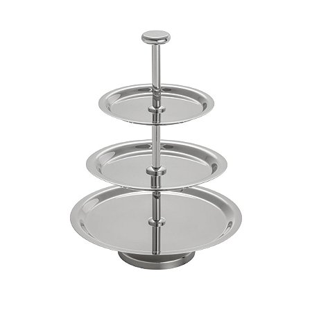 PRATO TRIPLO P/DOCES ELEGANCE DE PRATA 28/23/16,5CM