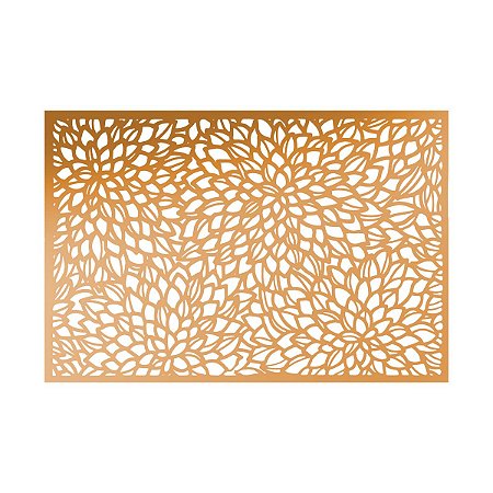 LUGAR AMERICANO DE PLÁSTICO LEAVES DOURADO 45x30cm