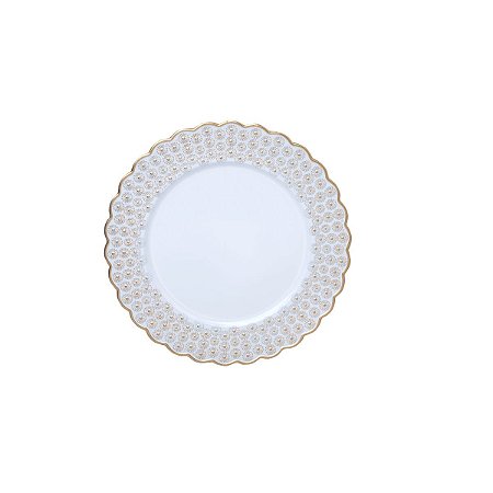 CJ 6 SOUSPLAT DE PLÁSTICO DAISY BRANCO 33CM