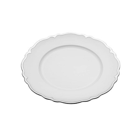 CJ 6 SOUSPLAT DE PLÁSTICO SAN CARLO BRANCO E PRATA 33CM