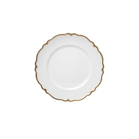 CJ 6 SOUSPLAT DE PLÁSTICO SAN CARLO BRANCO E DOURADO 33CM