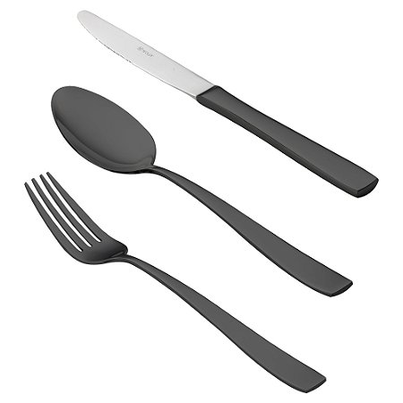 FAQUEIRO 48PC PVD BLACK PISA ESTOJO DE MADEIRA