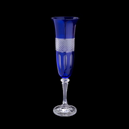 CJ 6 TAÇAS P/CHAMPAGNE DE CRISTAL ECOLÓGICO COBALT 175 ML
