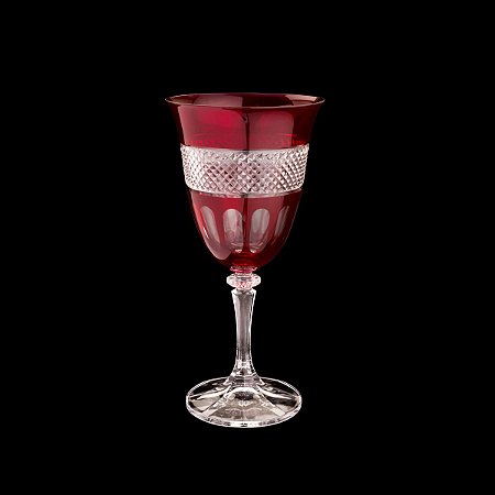 CJ 6 TAÇAS P/VINHO TINTO CRISTAL ECOLÓG RUBY KLEOPATRA 360ML