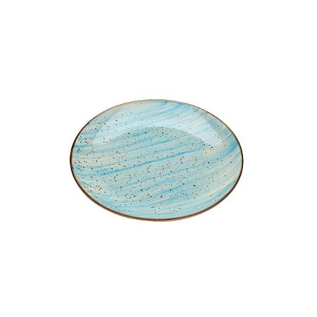 CJ 2 PC PRATOS DE PORCELANA P/SOBREMESA WATERCOLOR AZUL 19cm