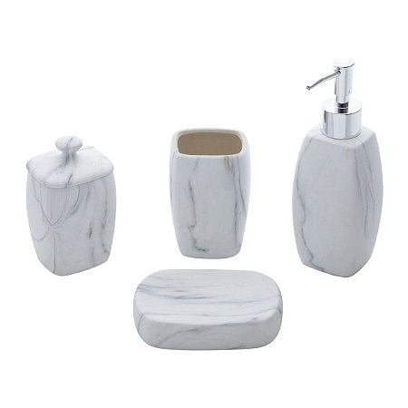 JG 4PC P/BANHEIRO DE CERÂMICA MARBLE