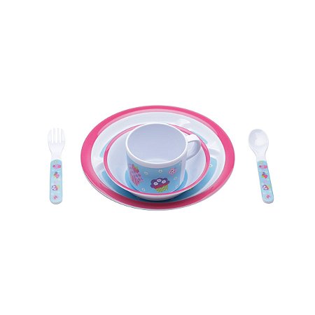 CJ 5PC P/CRIANÇA DE MELAMINA CUPCAKE