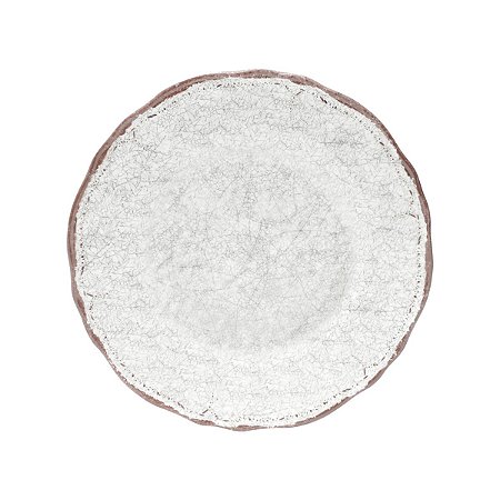 CJ 6 PRATOS DE SOBREMESA DE MELAMINA BRANCO 23,5CM