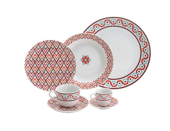 AP DE JANTAR 42 PCS DE PORCELANA SUPER WHITE BUDAPEST