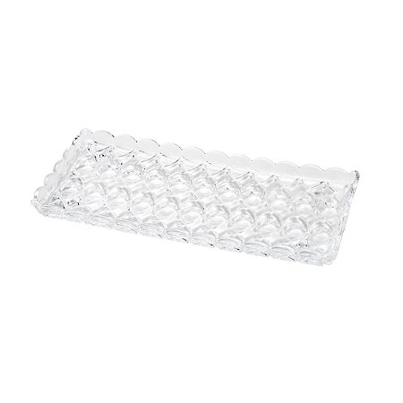PRATO PARA BOLO DE CRISTAL C/PÉ ANGELICA 38X17,5CM