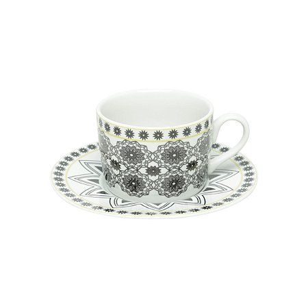 CJ 6 XÍCARAS DE PORCELANA P/CHÁ C/PIRES KALEIDOSCOPE 200ml
