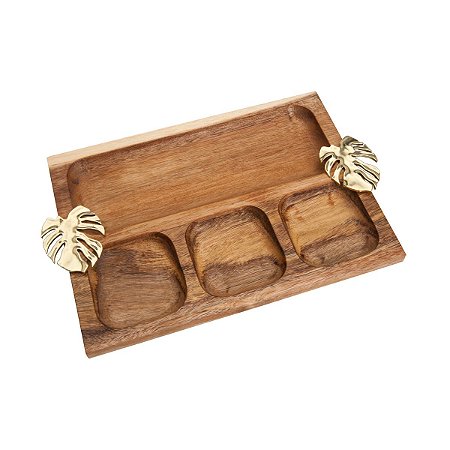 PETISQUEIRA DE MADEIRA COSTELA DE ADÃO DOURADO 20,5X28,5cm