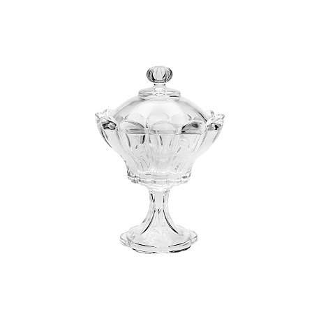 BOMBONIERE DE CRISTAL C/PÉ TULIP 17,5X24 CM