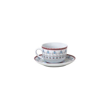 CJ 6 XÍCARAS P/CHÁ DE PORCELANA C/PÍRES MANDALA 220ML