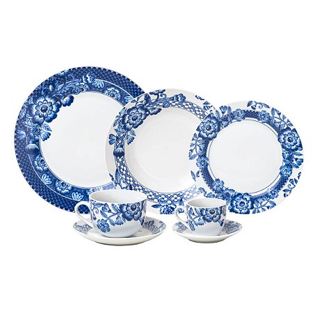 CJ DE JANTAR 42PC DE PORCELANA SANTORINI