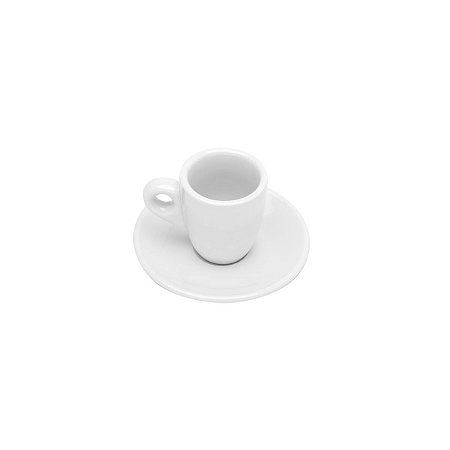 CJ 6 XÍCARAS P/CAFÉ DE PORCELANA C/PIRES BRANCO 70ML