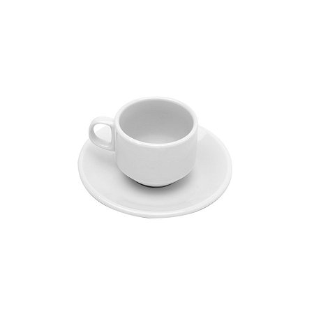 CJ 6 XÍCARAS P/CAFÉ C/PÍRES DE PORCELANA 80ML