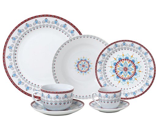 CJ DE JANTAR 42PC DE PORCELANA MANDALA