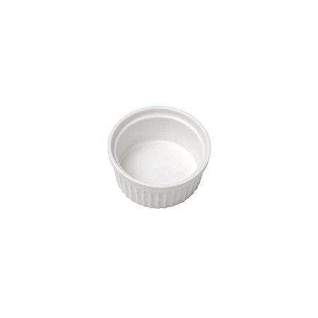 CJ 4 RAMEQUINS DE PORCELANA BRANCO 8X4CM