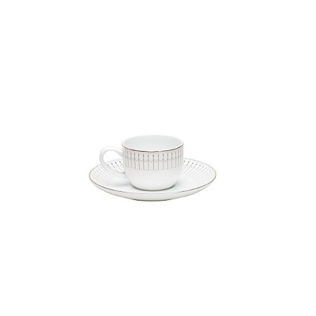 JG 6 XÍCARAS CAFÉ PÍRES PORCELANA BONE CHINA KIEV DOURAD90ML
