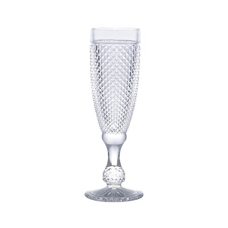 CJ 6PC TAÇA P/CHAMPAGNE DE VIDRO SODO-CÁLCICO BICO DE JACA