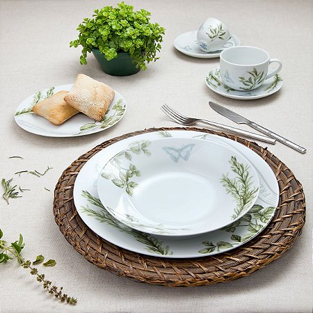 JG DE JANTAR DE PORCELANA SUPER WHITE HERBES 42PC