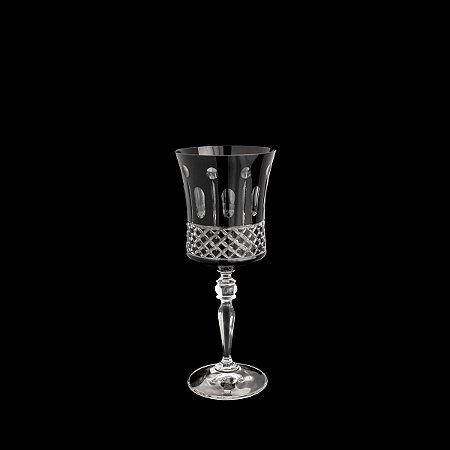 CJ 6 TAÇAS DE CRISTAL ECOLÓGICO LAPIDADO P/VINHO GRACE BLACK 250ml