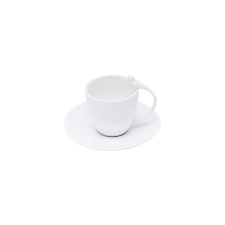 JG 6 XÍCARAS DE CAFÉ C/PIRES DE PORCELANA BIRDS 85ML