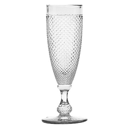 JG. 6 TAÇAS DE CHAMPAGNE DE BICO DE JACA CLEAR 120ML