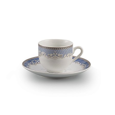 JG 6 XÍCARAS P/CAFÉ C/PIRES DE PORCELANA SUPER WHITE CEDRO