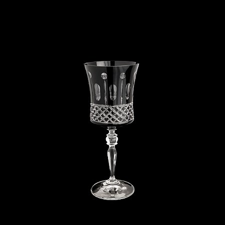 CJ 6 TAÇAS DE CRISTAL ECOLÓGICO LAPIDADO P/ÁGUA GRACE BLACK 300ml