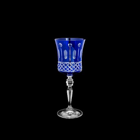 CJ 6 TAÇAS DE CRISTAL ECOLÓGICO LAPIDADO P/ÁGUA GRACE COBALT 300ml