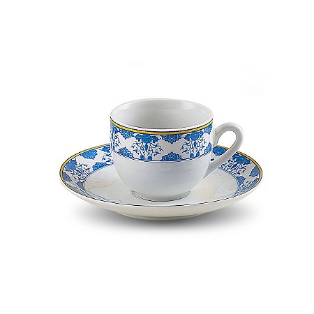 JG 6 XÍCARAS P/CAFÉ C/PIRES DE PORCELANA SUPER WHITE AMALFI