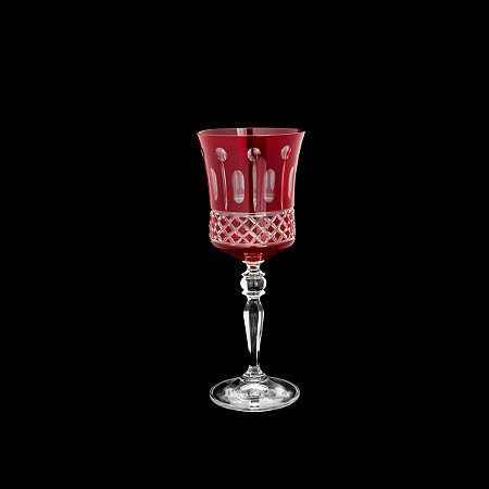 CJ 6 TAÇAS DE CRISTAL ECOLÓGICO LAPIDADO P/ÁGUA GRACE RUBY 300ml
