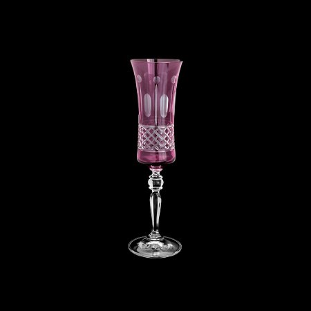 CJ 6 TAÇAS DE CRISTAL ECOLÓGICO P/CHAMPAGNE GRACE AMETHIST 190ml