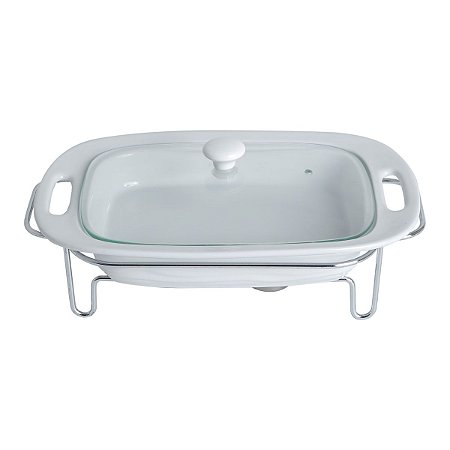 RECHAUD RETANGULAR DE PORCELANA