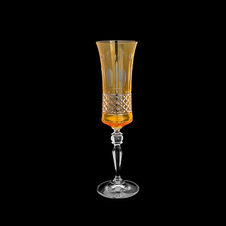 CJ 6 TAÇAS DE CRISTAL ECOLÓGICO P/CHAMPGNE LAPIDADO TOPÁZIO GRACE TOPÁZIO 190ml