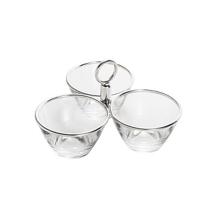 PETISQUEIRA TRIPLA DE AÇO INOX PLANET 25X16X17CM