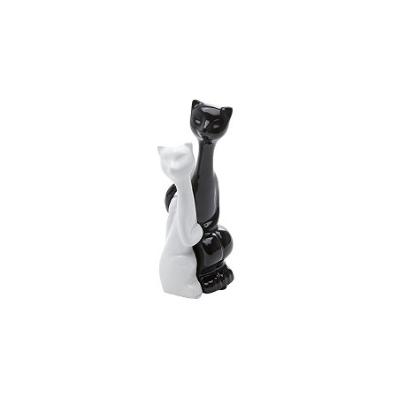 CASAL GATOS AMOROSOS DE CERAMICA 19 CM
