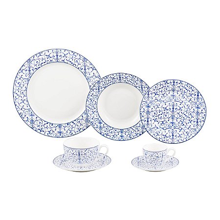 JG DE JANTAR DE PORCELANA SUPER WHITE ABSTRACT 42PC