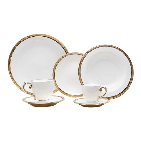 CJ. JANTAR DE PORCELANA 42 PEÇAS PADDY