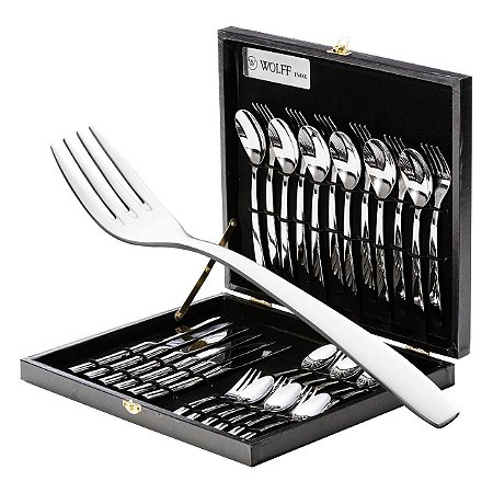 FAQUEIRO 30PC AÇO INOX LONDON FORJADO LISO C/CAIXA