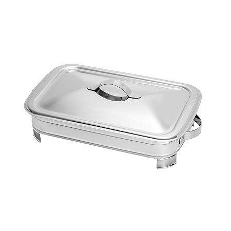 SUPORTE DE AÇO INOX C/REFRATÁRIO E TAMPA VENEZA 37X23CM