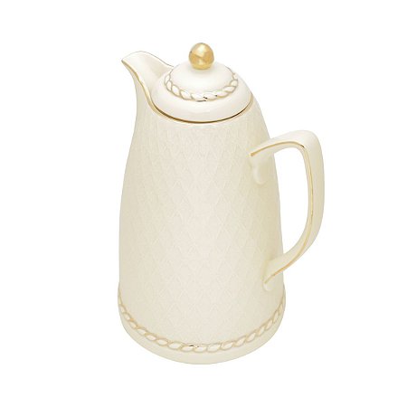 GARRAFA TÉRMICA DE PORCELANA RENDA CREME 28cm 900ml