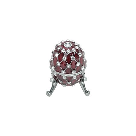 PORTA JOIAS DE ZAMAC FABERGÉ VERMELHO 5X6cm