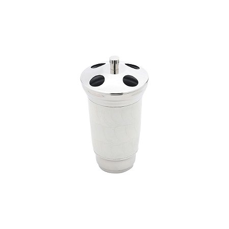 PORTA ESCOVA DE DENTES DE AÇO INOX ESMALTADO 9X14,5CM