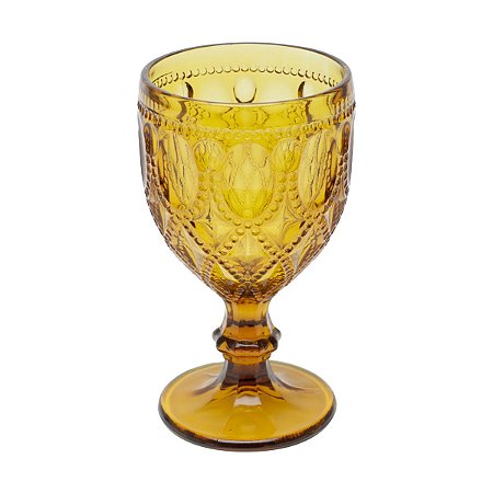 CJ 6 TAÇAS DE VIDRO P/ÁGUA DIAMOND AMBAR 290ml